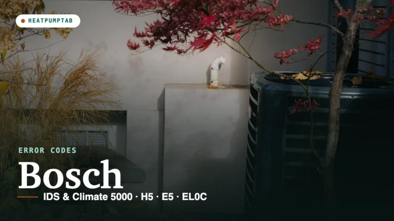 Bosch heat pump error codes