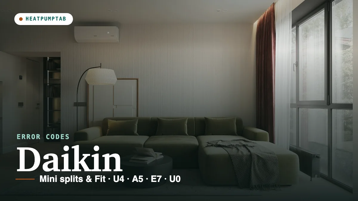 Daikin error codes: living room with a wall-mounted mini split