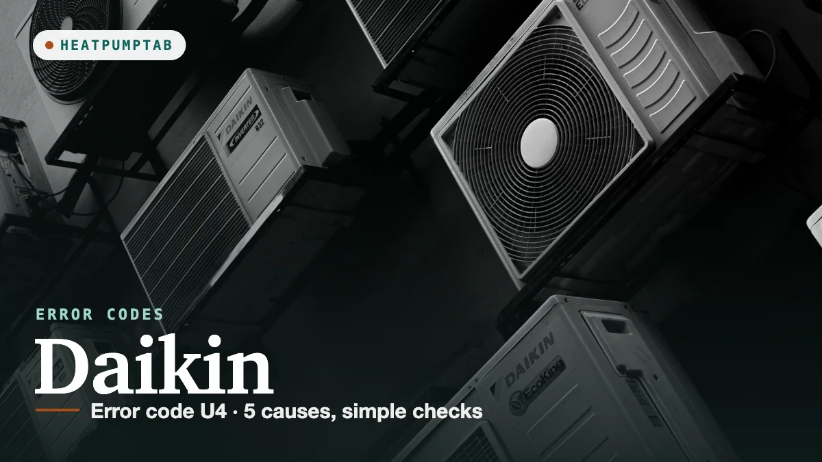 Daikin: Error code U4, 5 causes, simple checks