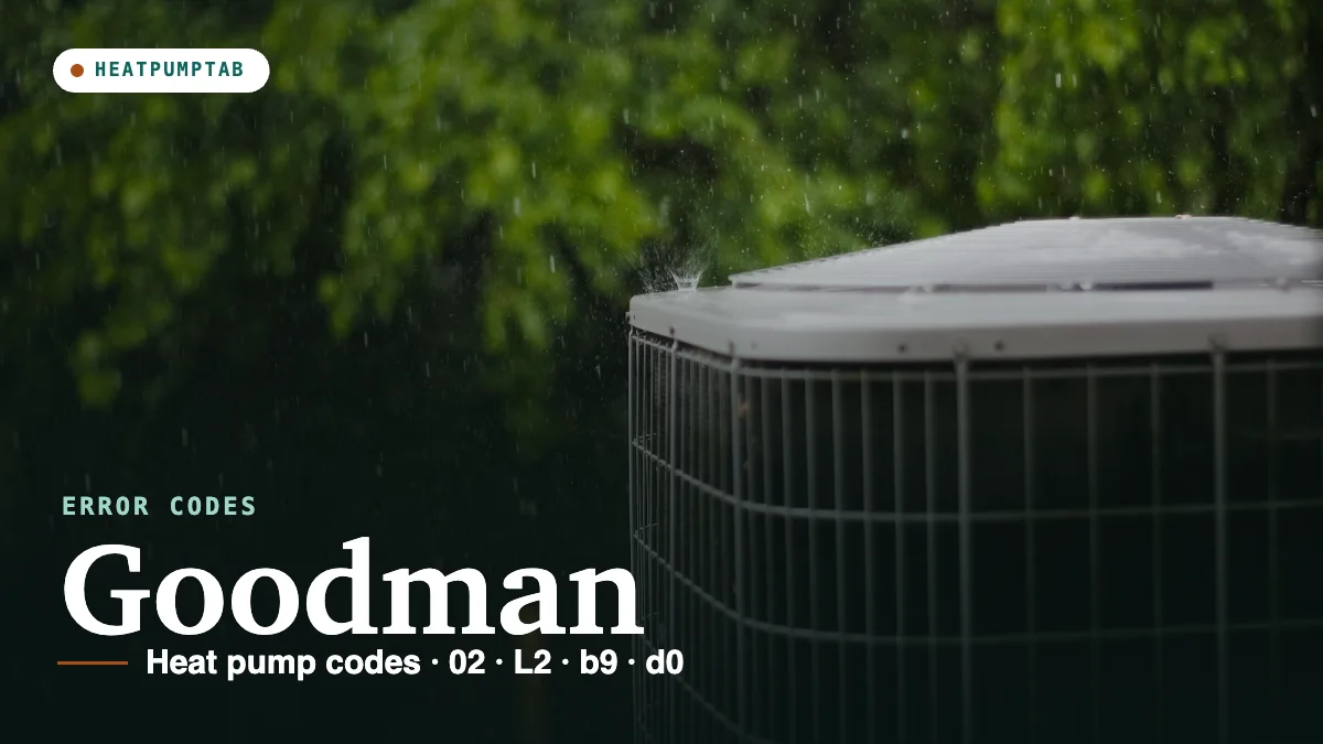 Goodman heat pump error codes: outdoor heat pump unit in the rain