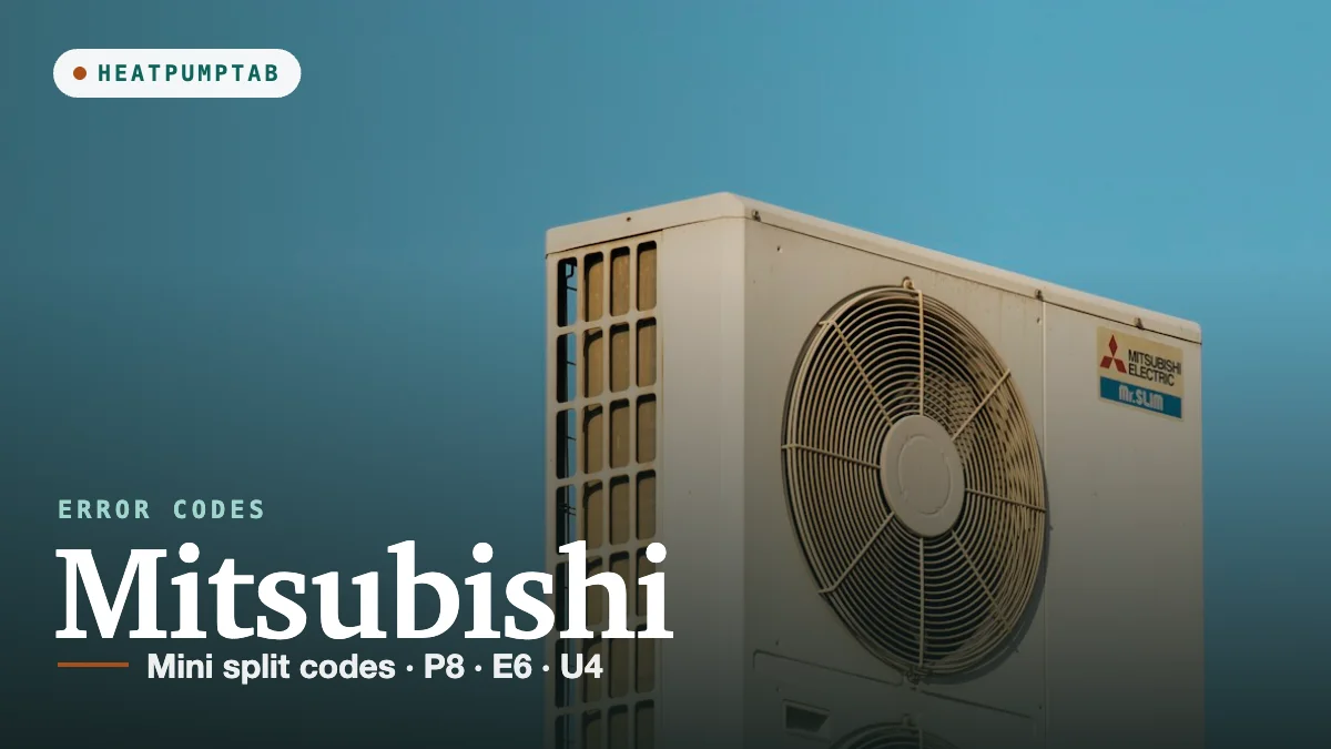 Mitsubishi: Mini split codes, P8, E6, U4